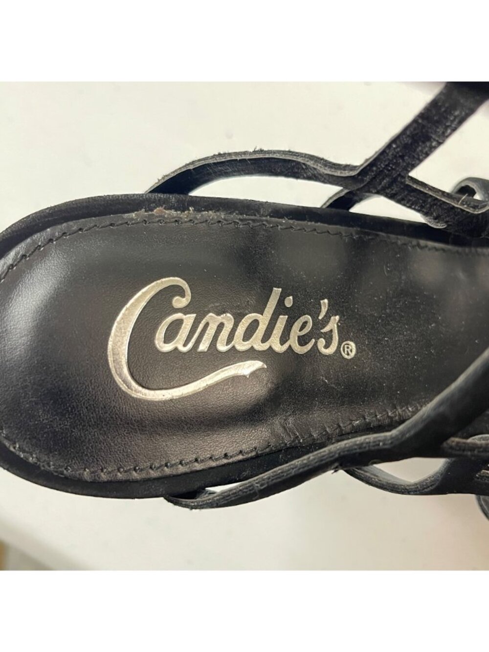 Candie's Black Strappy Cage Design High Heel Sandals Size 10 - Picture 5 of 7